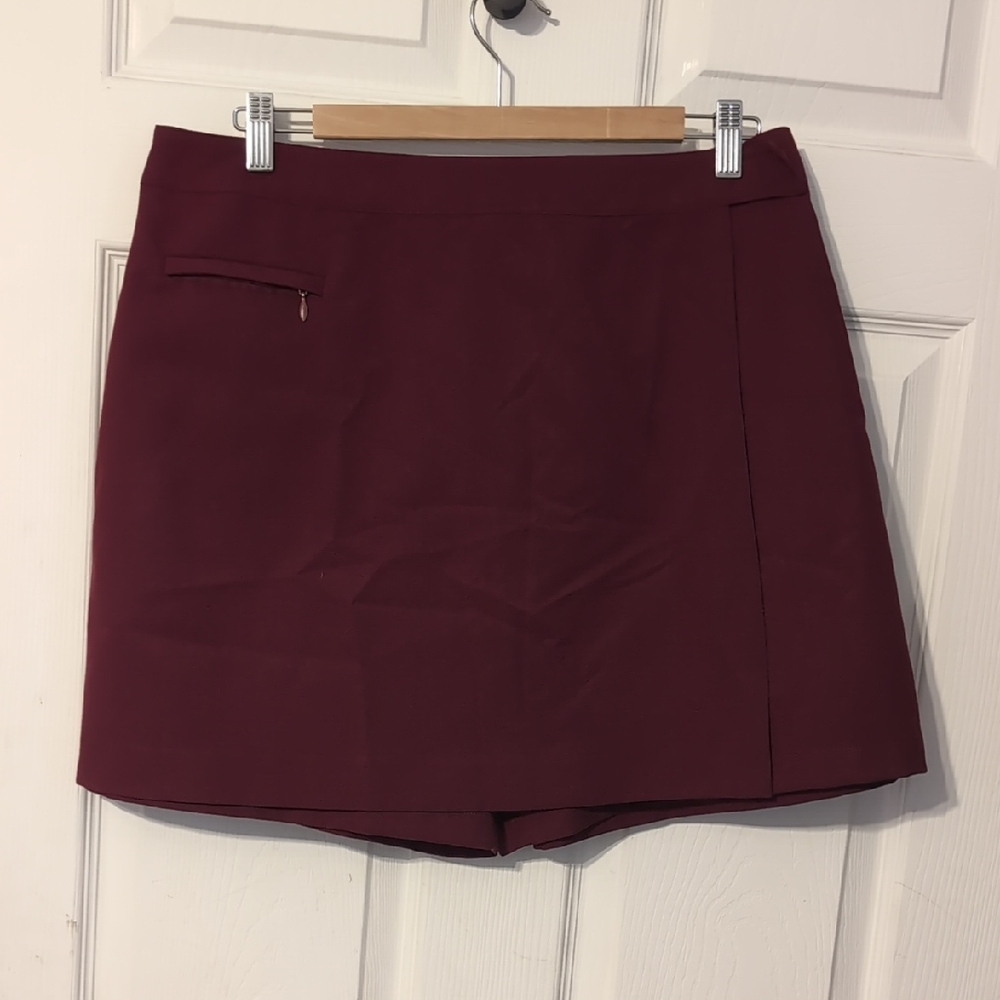 Burgundy skort